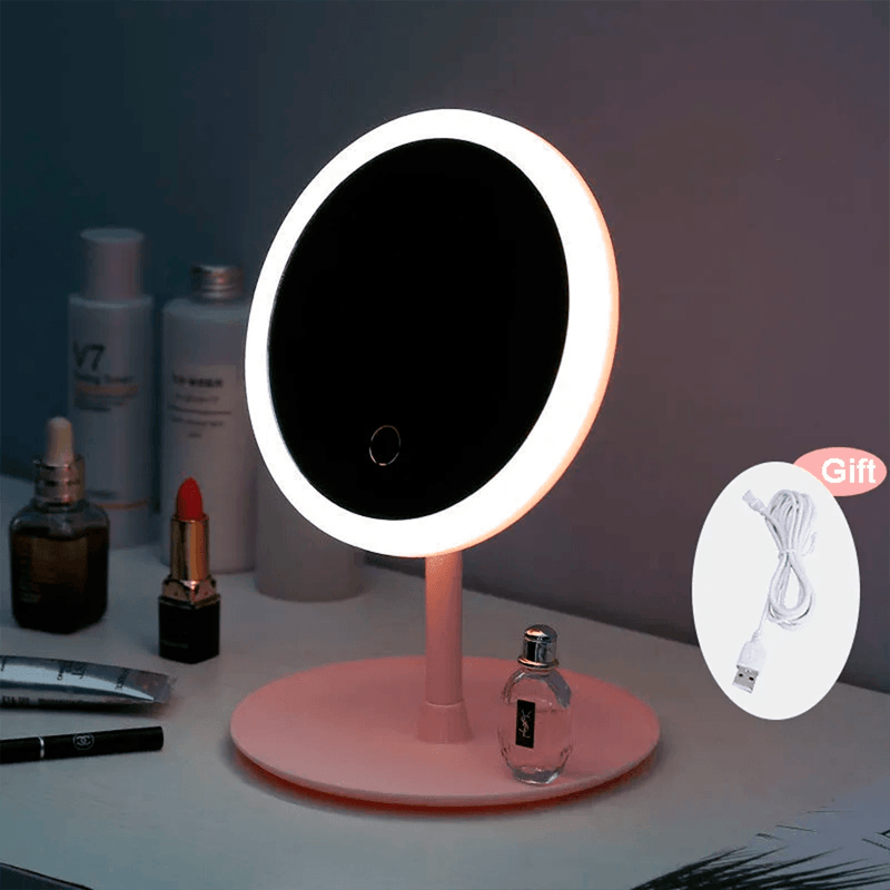 Espelho de maquiagem com luz led - 3 modos - Kingweb